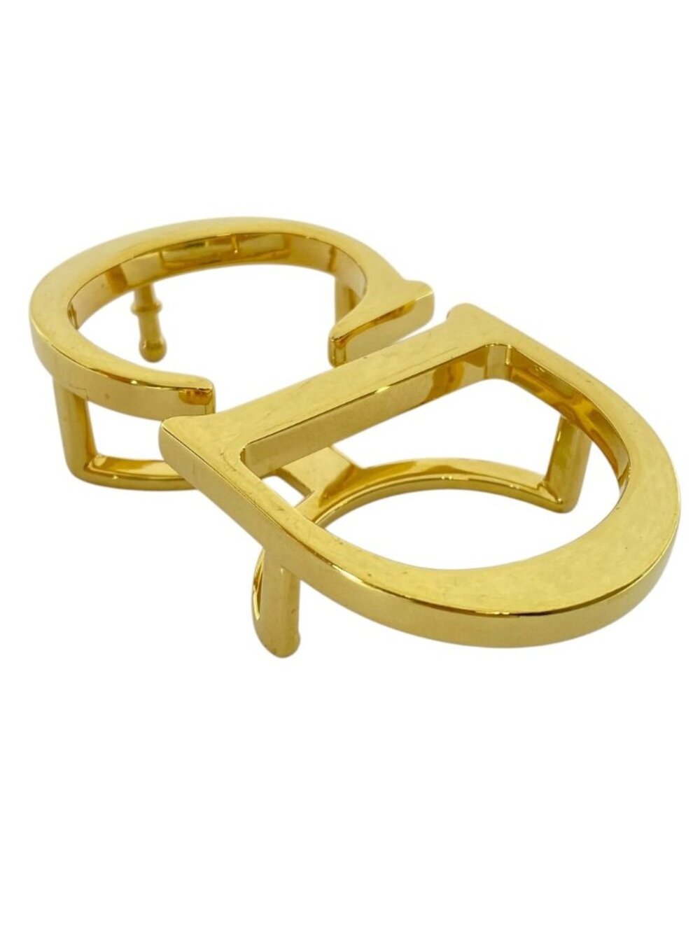 Dior CD Belt Buckle Gold Metal Coordination Accent Style Ring - Picture 9 of 10